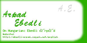 arpad ebedli business card